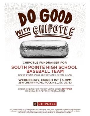 Baseball Team Spirit Night at Chipotle